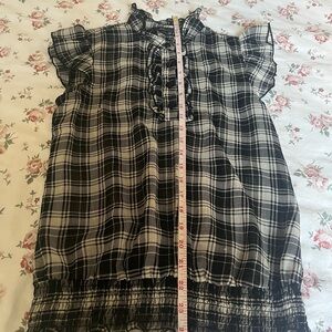 Byer California Black and White Checkered Blouse